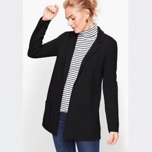 Talbots Open Sweater Blazer Black Size XS Timeless Classic Layering Knit Jacket